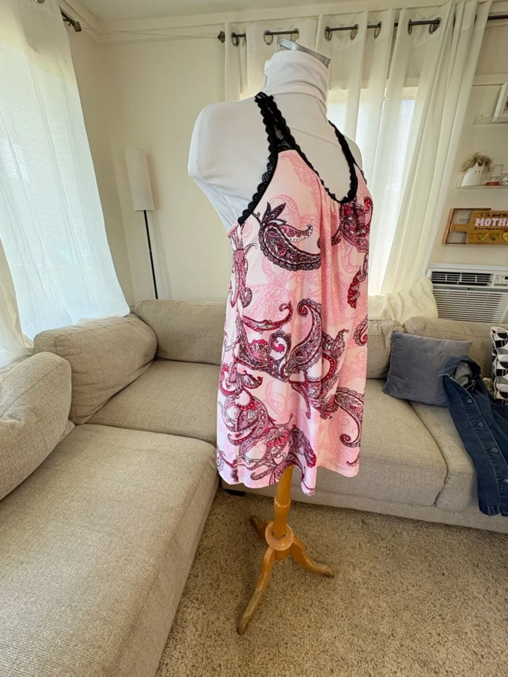 6for$20❤️Bundle Item. Secret Treasures Pink Paisley Lace-Trim Chemise